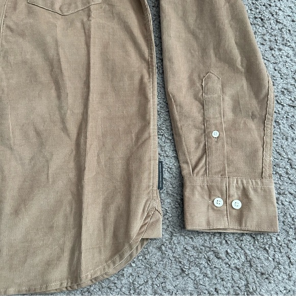 French Connection Corduroy Button Down Shirt Tan Mens Size S - Picture 4 of 13